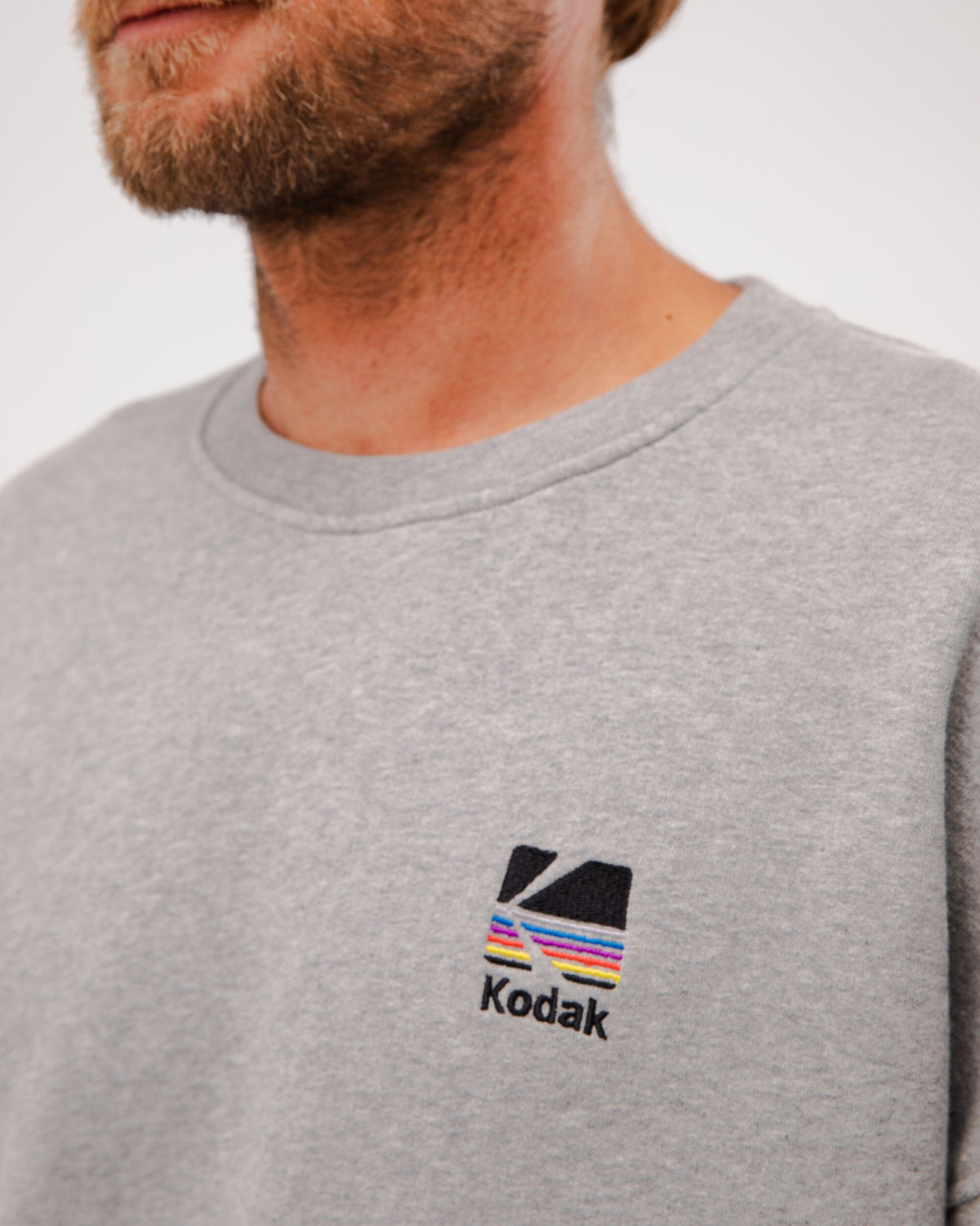 Sweat en coton bio | gris motif Kodak "kodak color oversize sweatshirt grey melange"