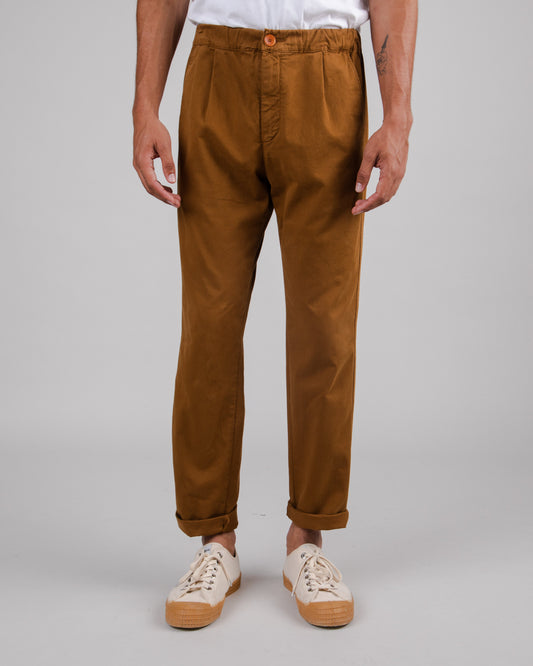 Chino en coton bio | marron "comfort chino wood brown"