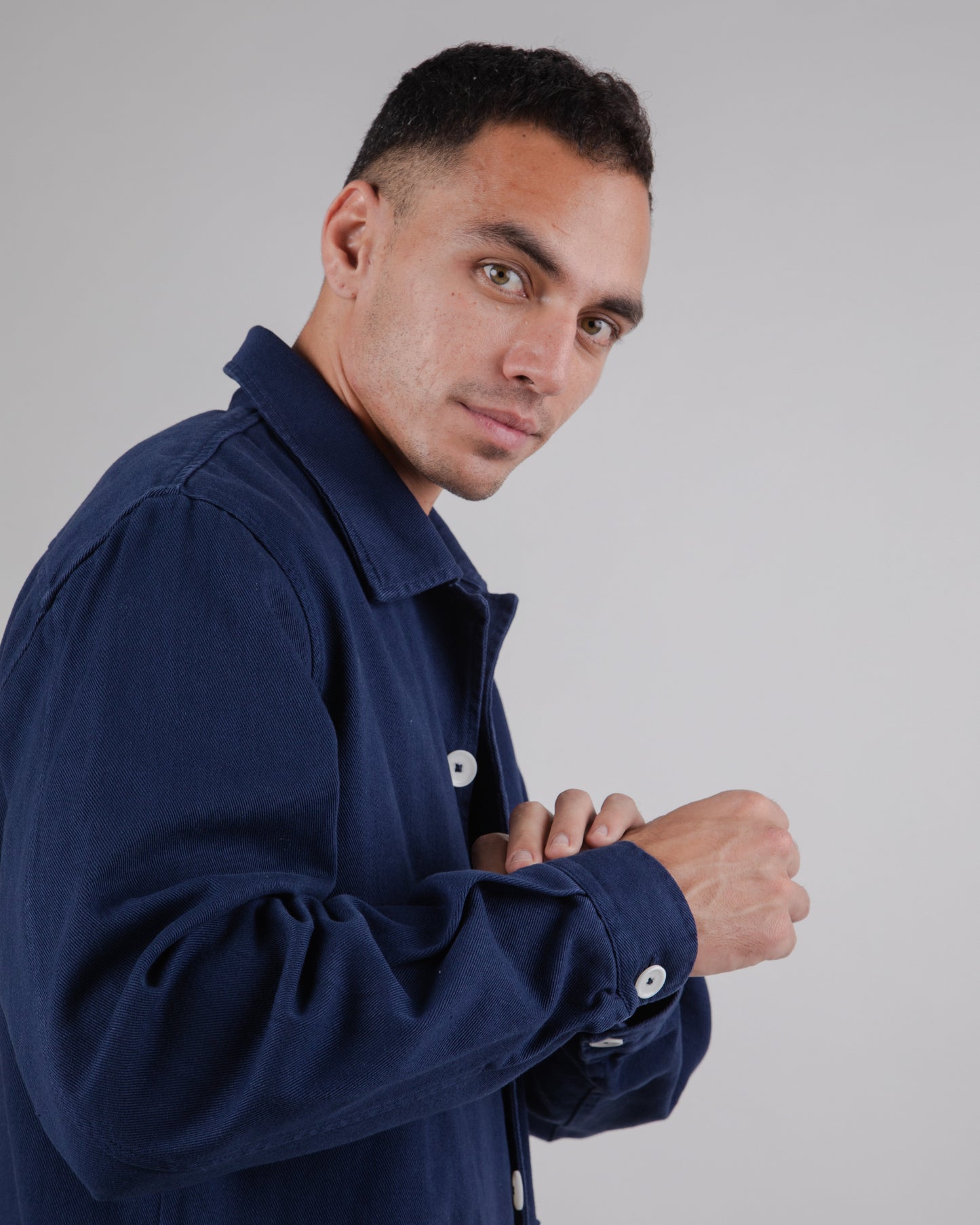 Veste worker en coton bio | bleu "holiday carpenter jacket navy blue"