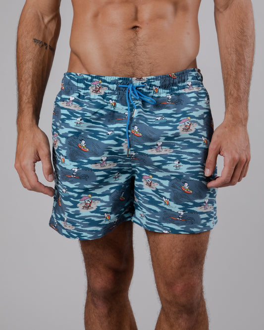 Short de bain en matière recyclée | Multicolore "peanuts coast swimwear ocean blue"