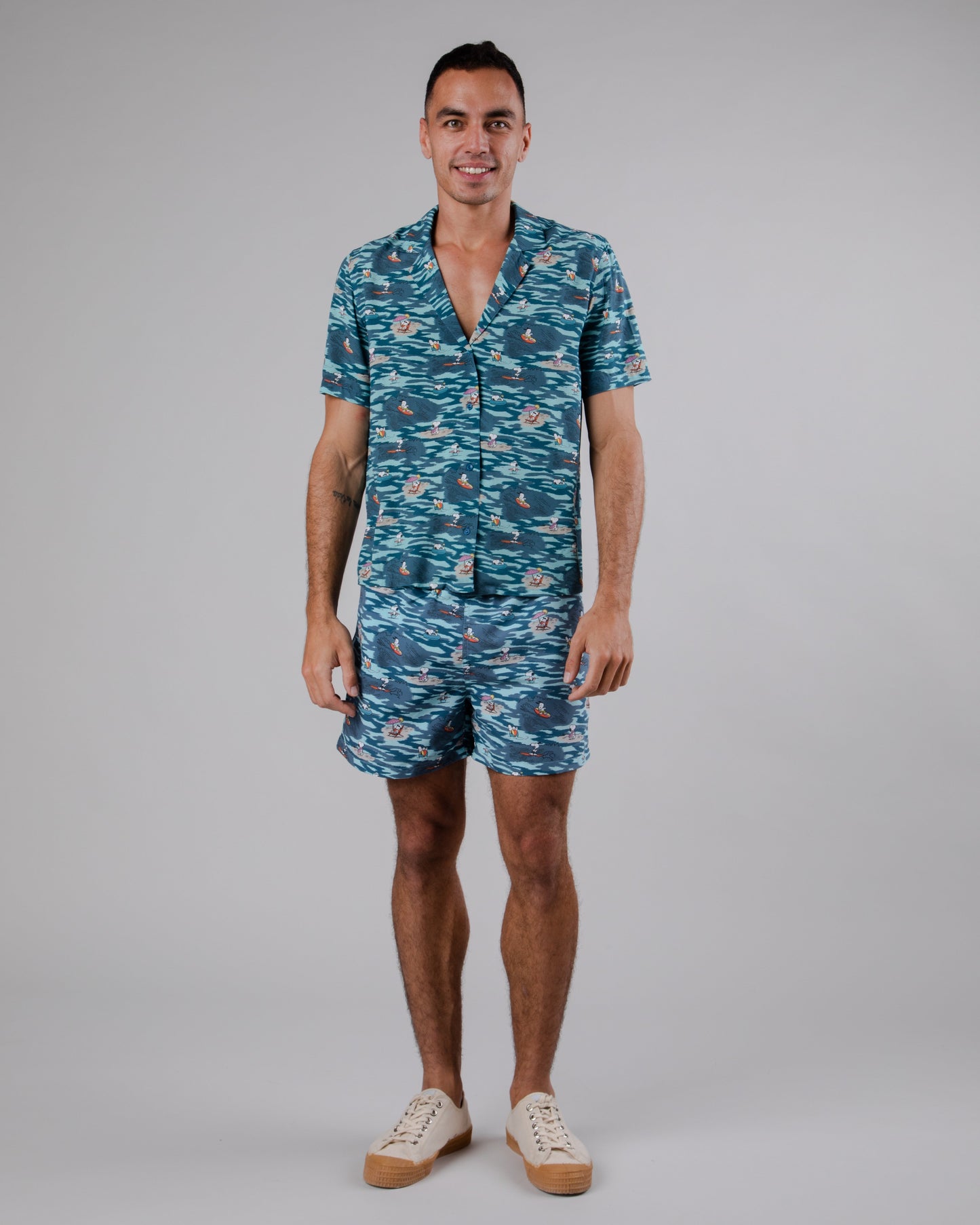 Short de bain en matière recyclée | Multicolore "peanuts coast swimwear ocean blue"