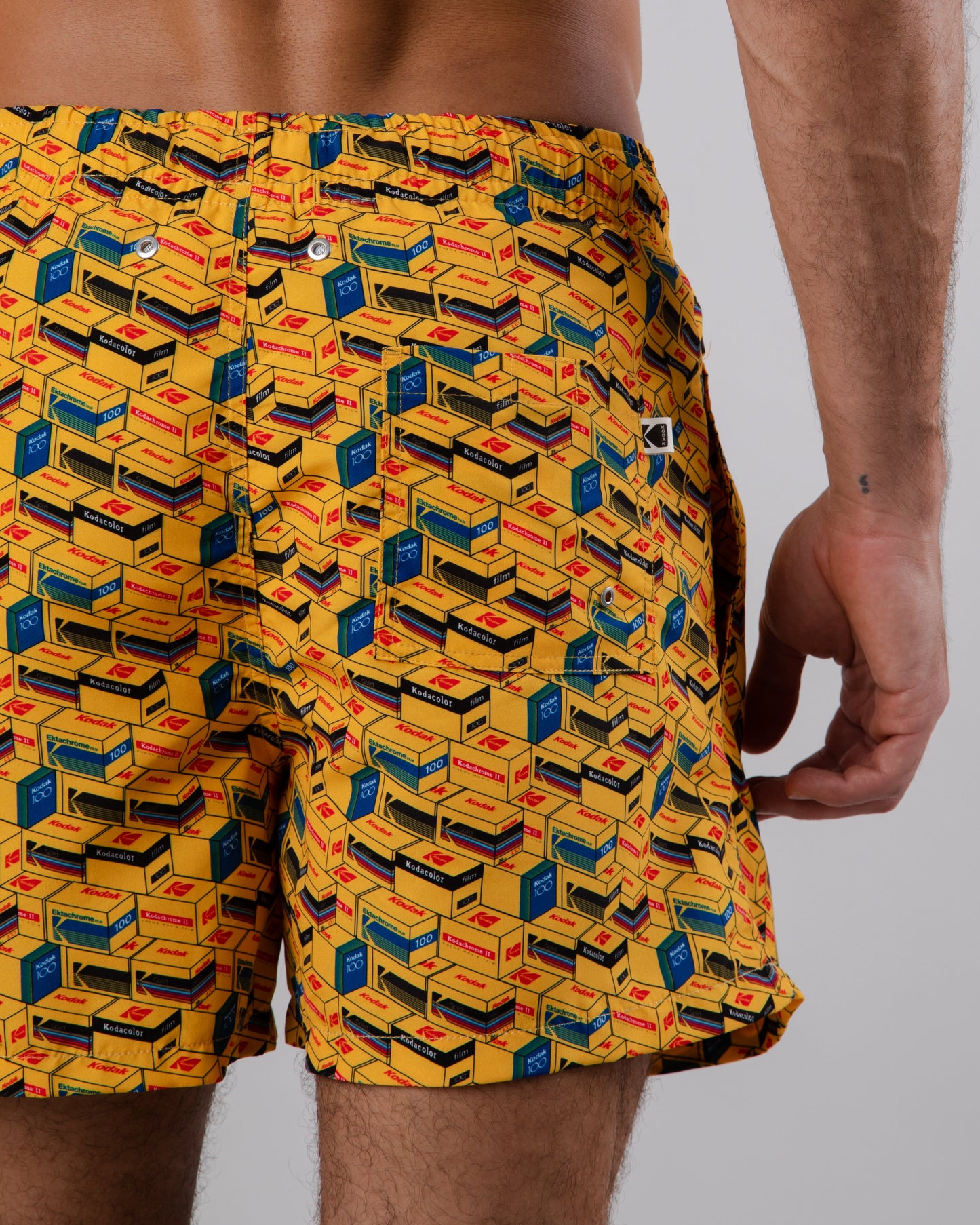 Short de bain en matière recyclée | multicolore "kodak film swimwear yellow"