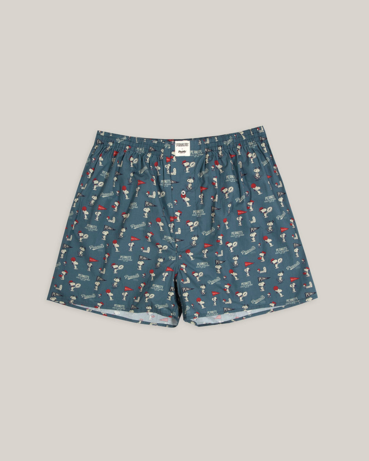 Caleçon en coton bio | bleu à motifs "peanuts athletic boxers blue"