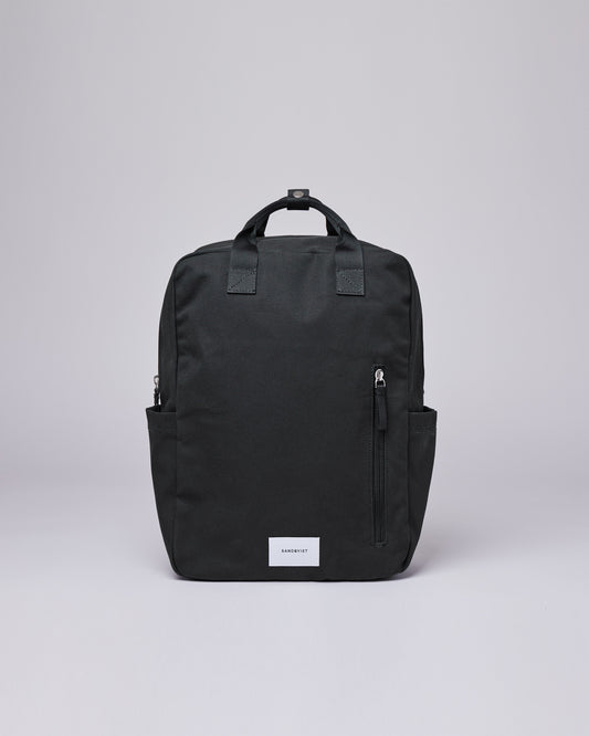 Sac à dos en coton bio et matière recyclée | Noir "knut black"