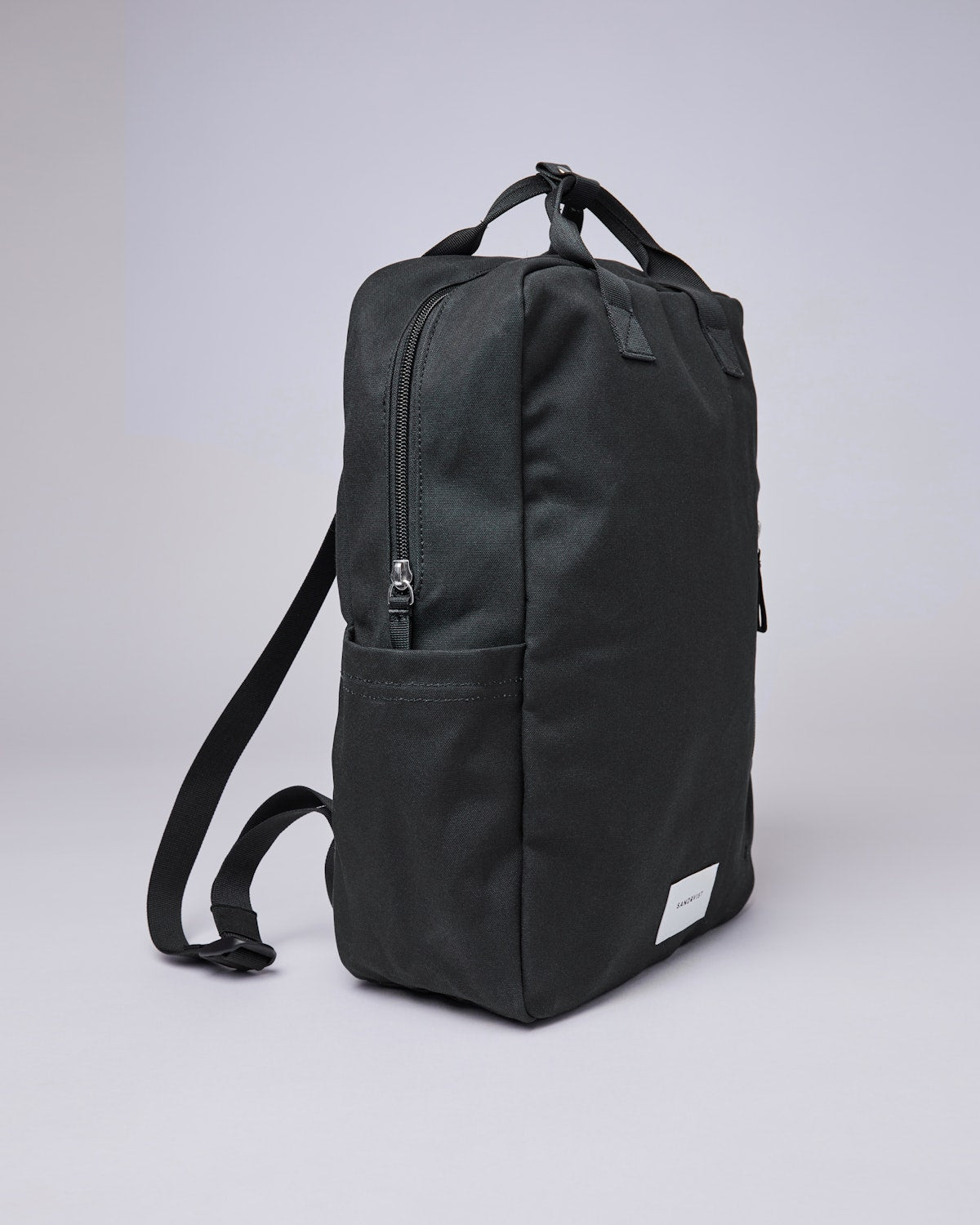 Sac à dos en coton bio et matière recyclée | Noir "knut black"