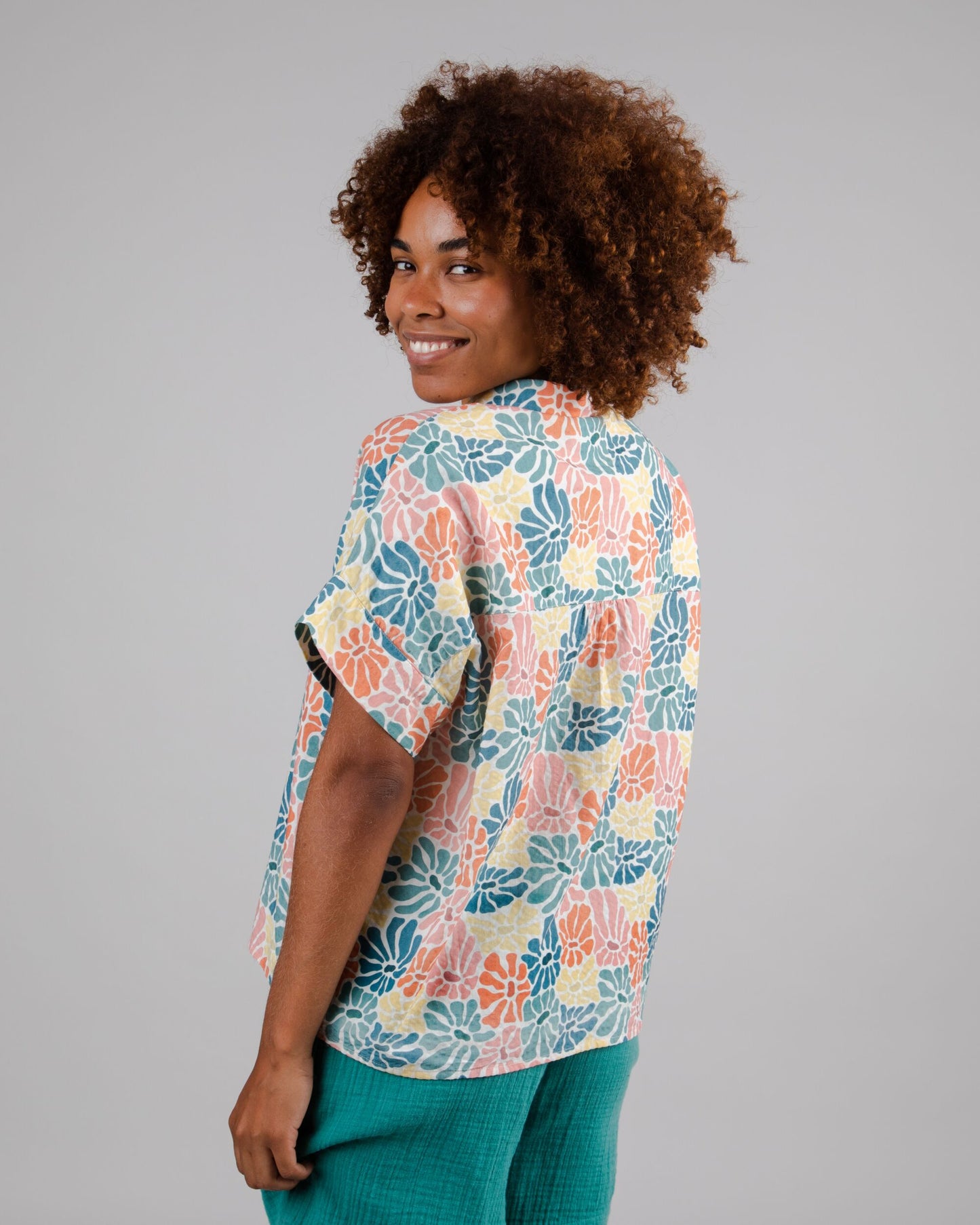 Chemisette à motifs en coton bio | multicolore "spring sleeveless blouse offwhite white"