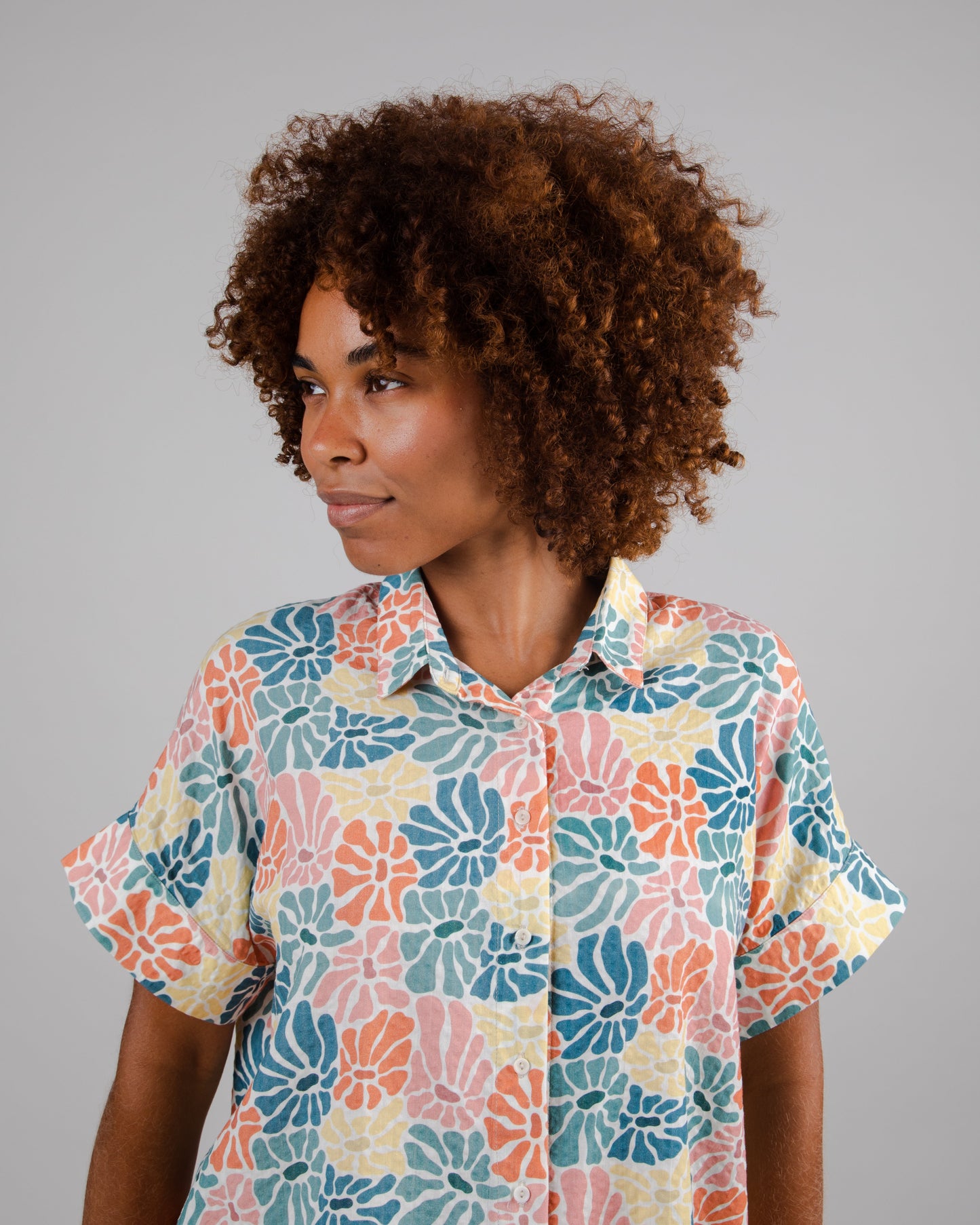 Chemisette à motifs en coton bio | multicolore "spring sleeveless blouse offwhite white"