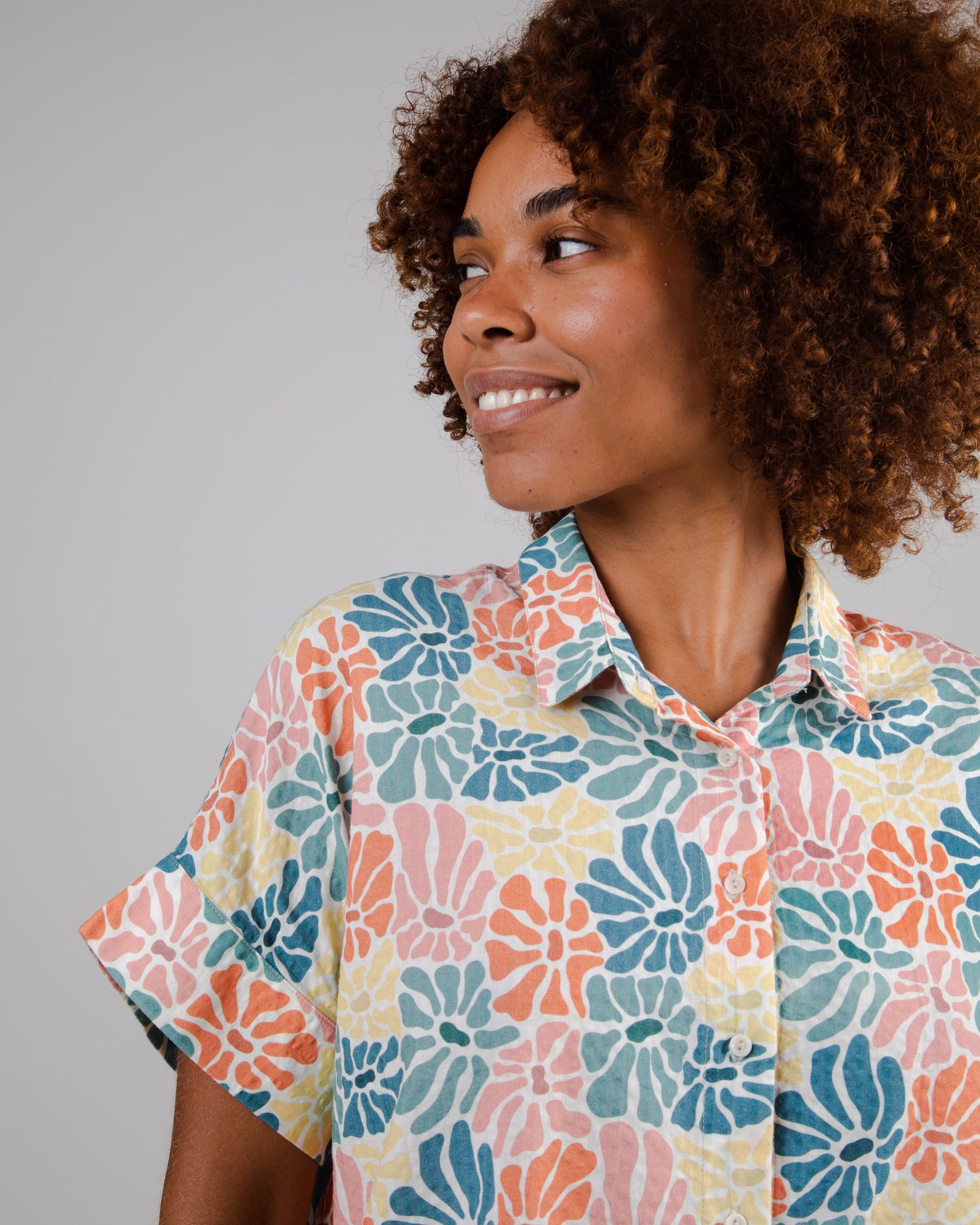 Chemisette à motifs en coton bio | multicolore "spring sleeveless blouse offwhite white"