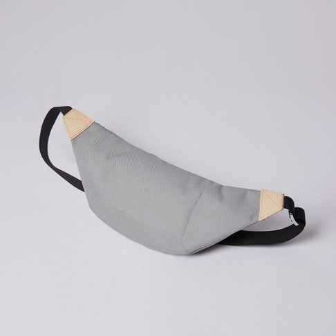Banane en coton bio | Gris "aste grey with natural leather"