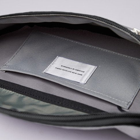 Banane en coton bio | Gris "aste grey with natural leather"