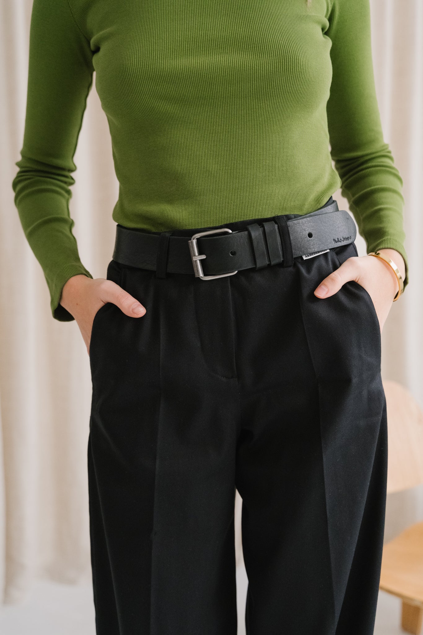Pantalon ample en tencel | noir "leandraa - black"
