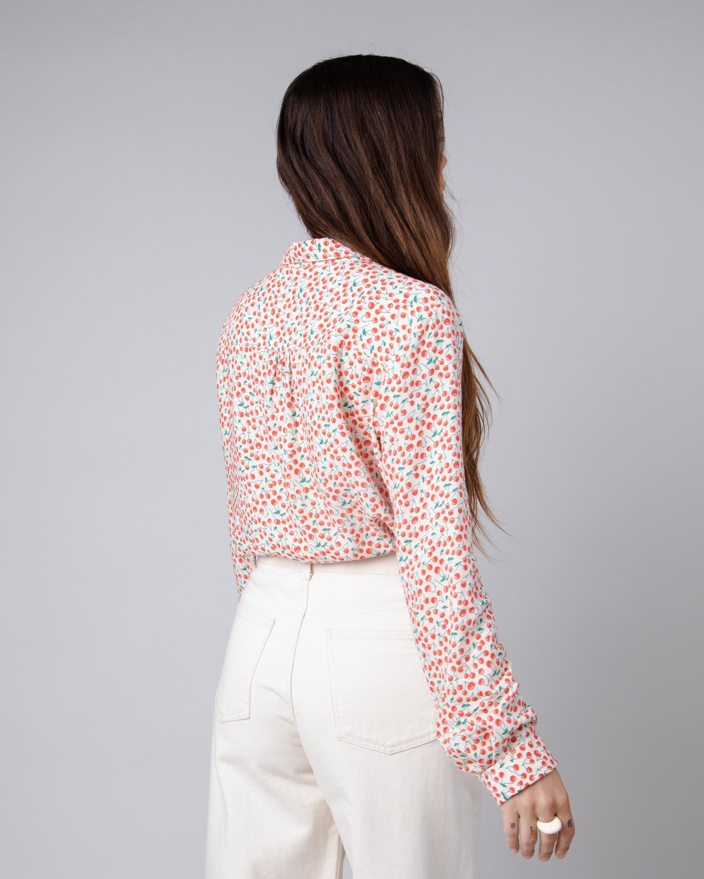 Chemise en ecovero et lin | multicolore "cherry slim fit sand yellow"