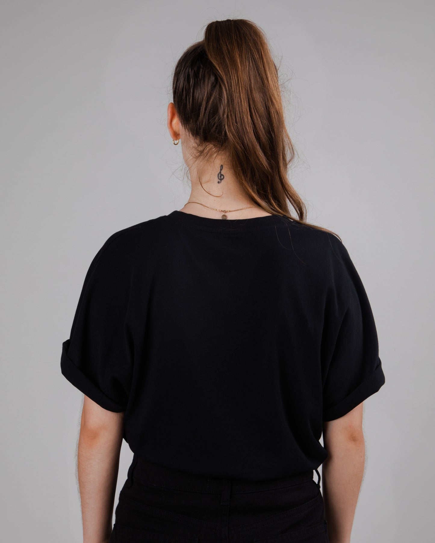 T-shirt imprimé en coton bio | noir "kodak color oversize tee apricot black"