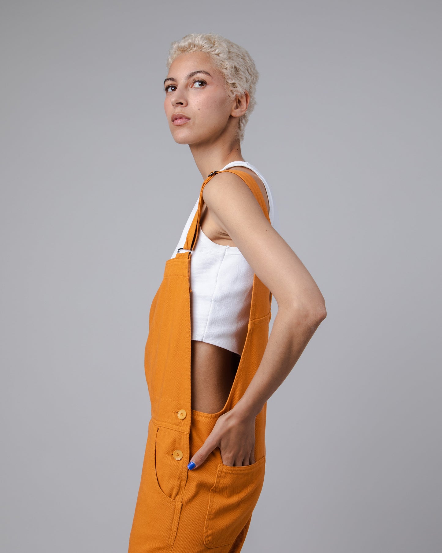 Salopette en coton bio | orange "workwear overall topaz orange"
