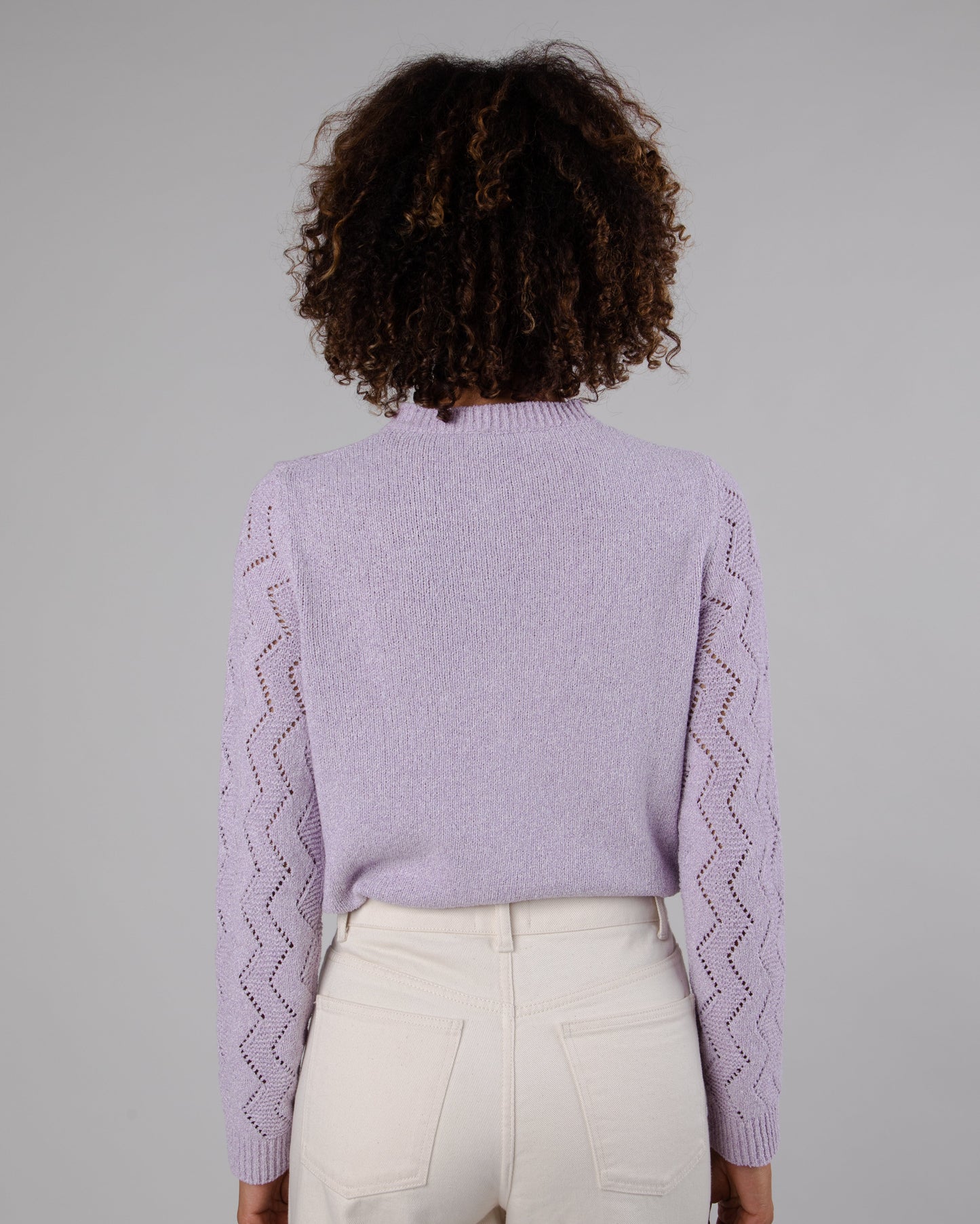 Cardigan en matières recyclées | violet "holeknit knitted jacket lilac purple"