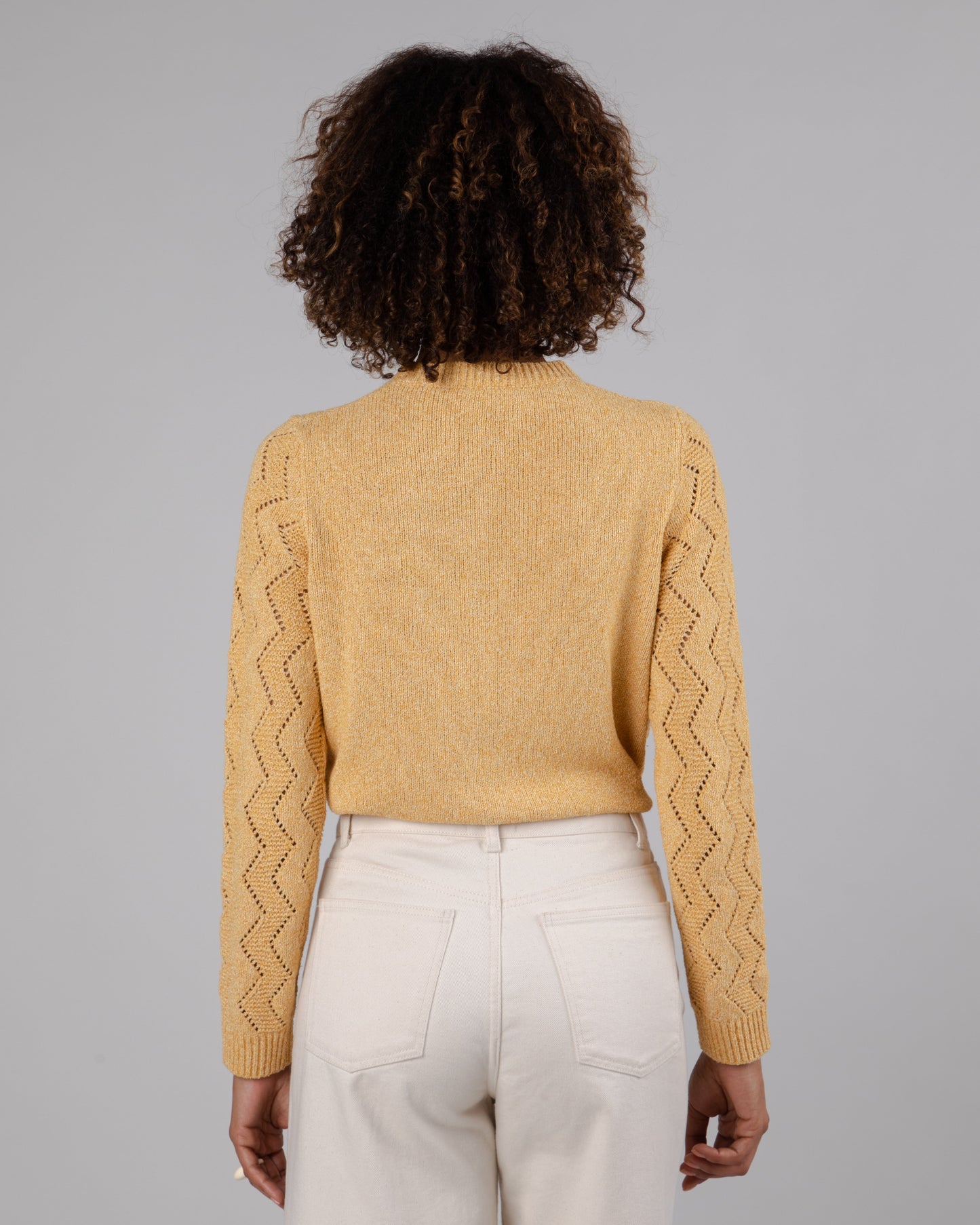Cardigan en matières recyclées | moutarde "holeknit knitted jacket sunshine yellow"