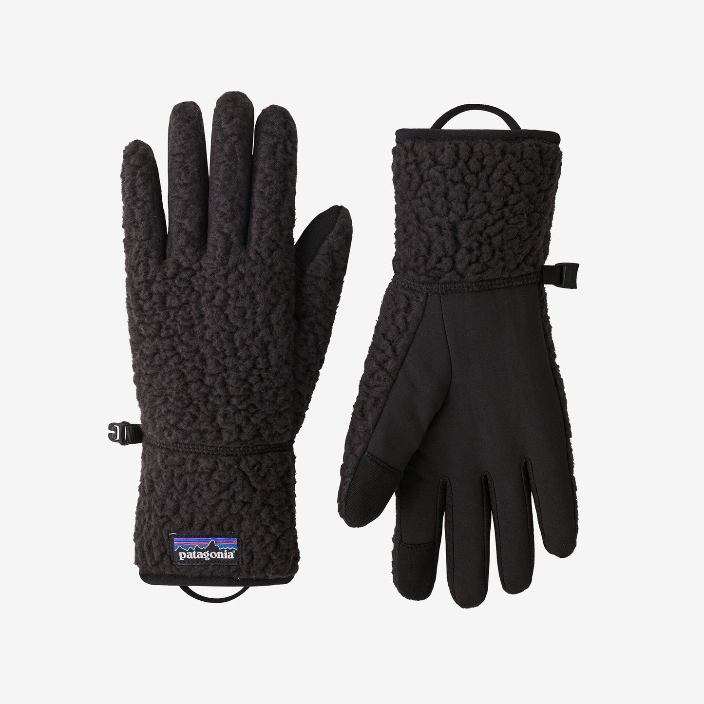 Gants en matière recyclée | noir "retro pile gloves black"