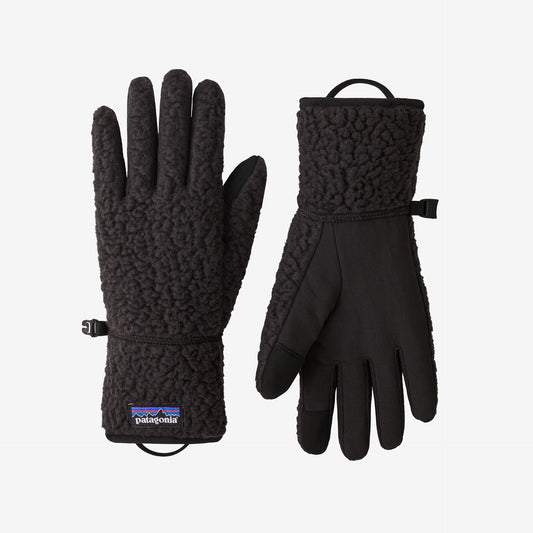 Gants en matière recyclée | noir "retro pile gloves black"