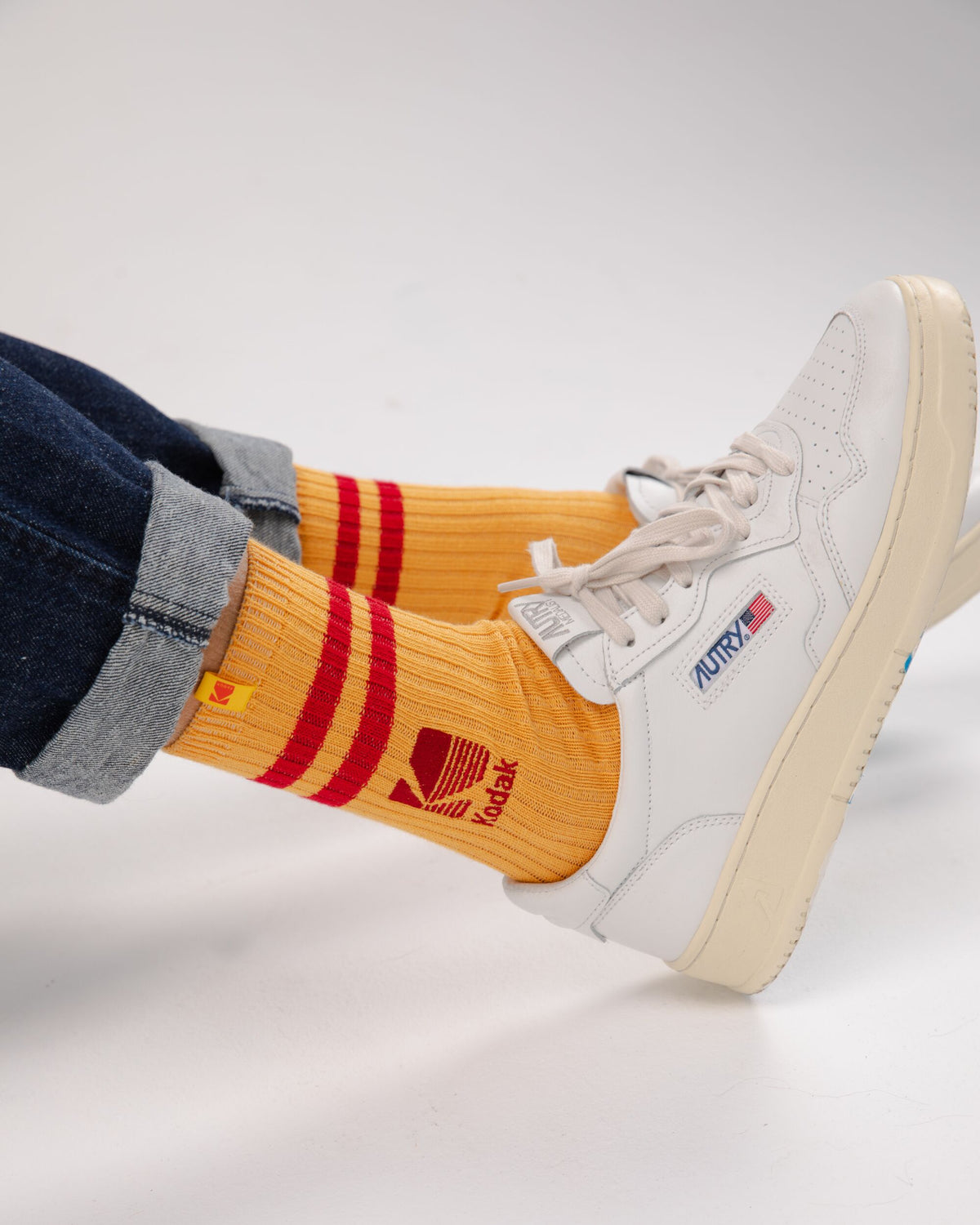 Chaussettes en coton biologique | "kodak socks yellow - yellow"