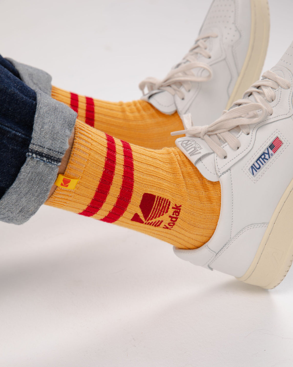 Chaussettes en coton biologique | "kodak socks yellow - yellow"