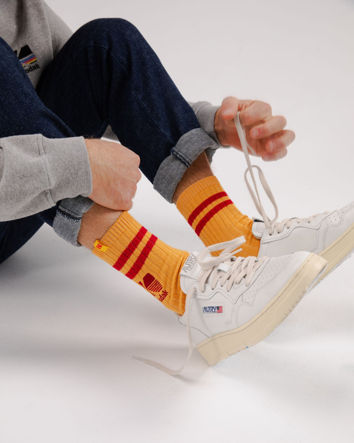 Chaussettes en coton biologique | "kodak socks yellow - yellow"