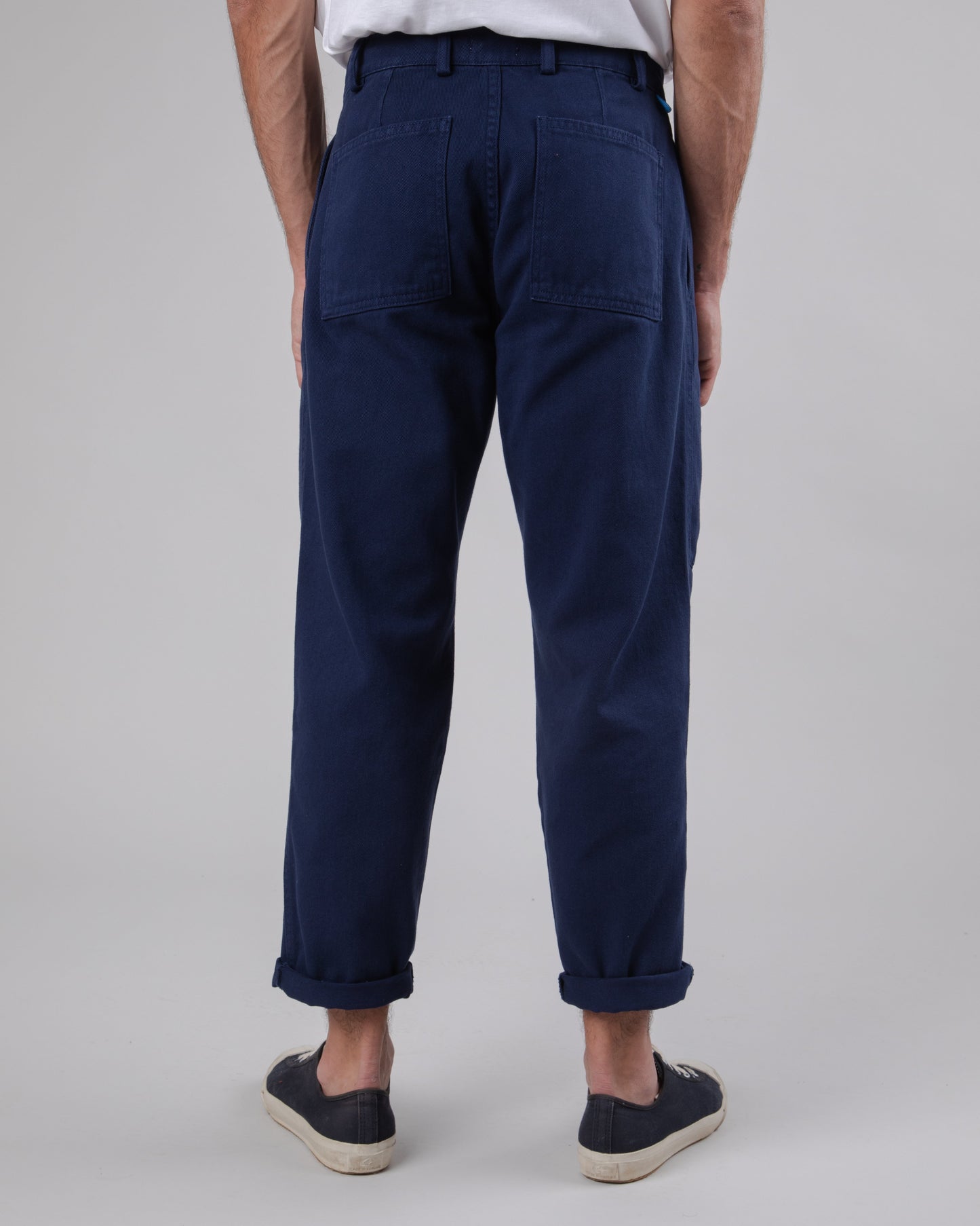 Pantalon ample en coton bio | marine "carpenter pant navy blue"