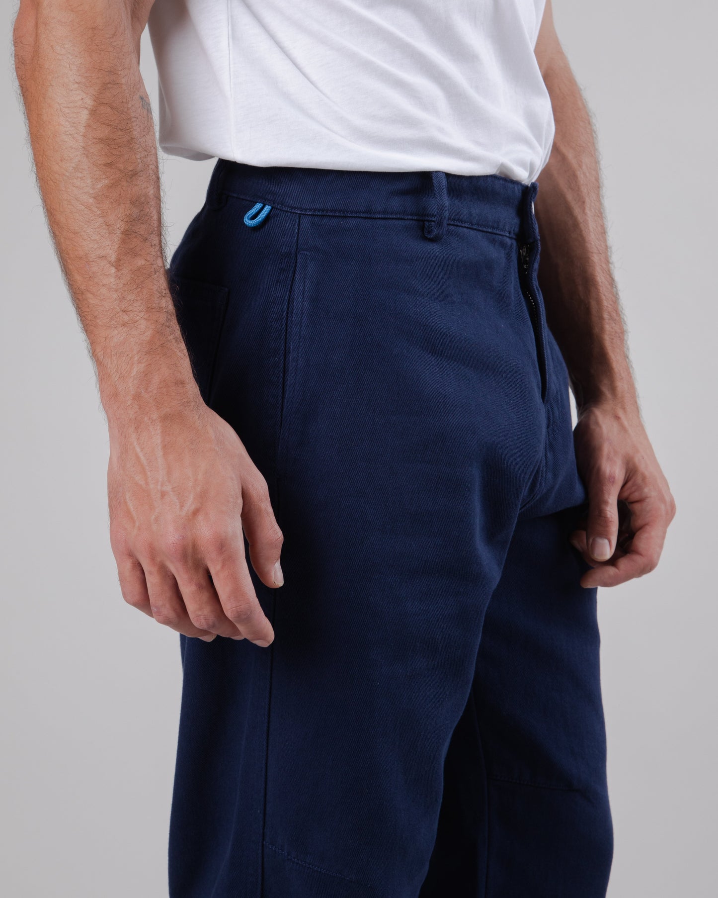 Pantalon ample en coton bio | marine "carpenter pant navy blue"