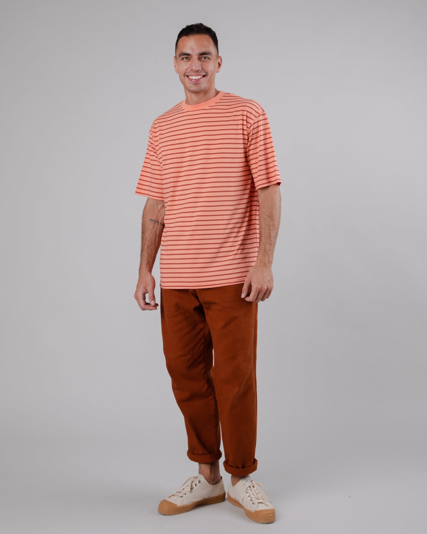 Pantalon ample en coton bio | marron "carpenter pant nutshell brown"