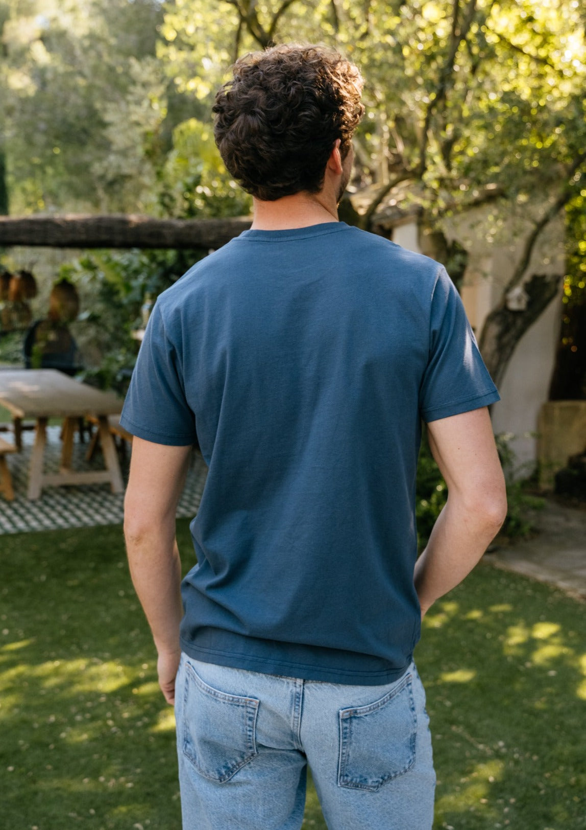 T-shirt en coton bio | bleu "petrol blue"