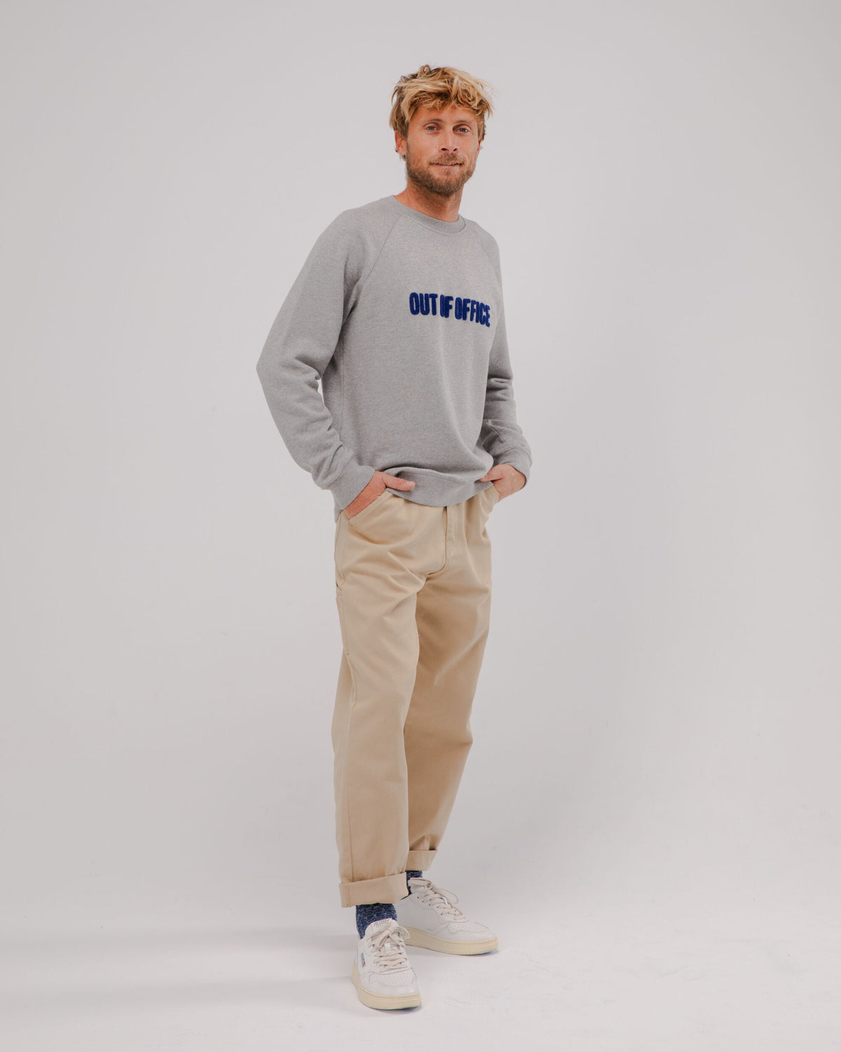 Sweat en coton bio | gris "out of office sweatshirt - grey"