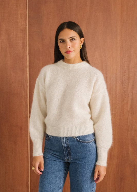 Pull en mohair certifié |  écru "Séréna"