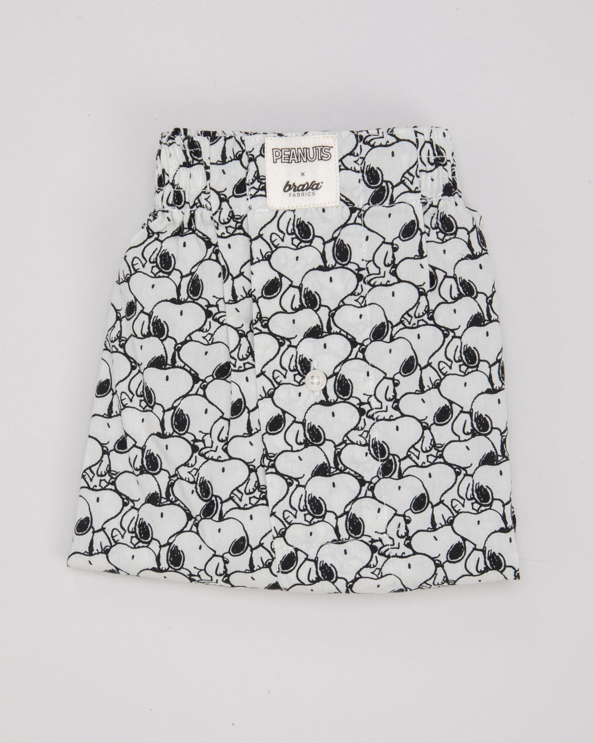 Caleçon à imprimés en coton bio | blanc "peanuts b&w cotton boxers ecru"