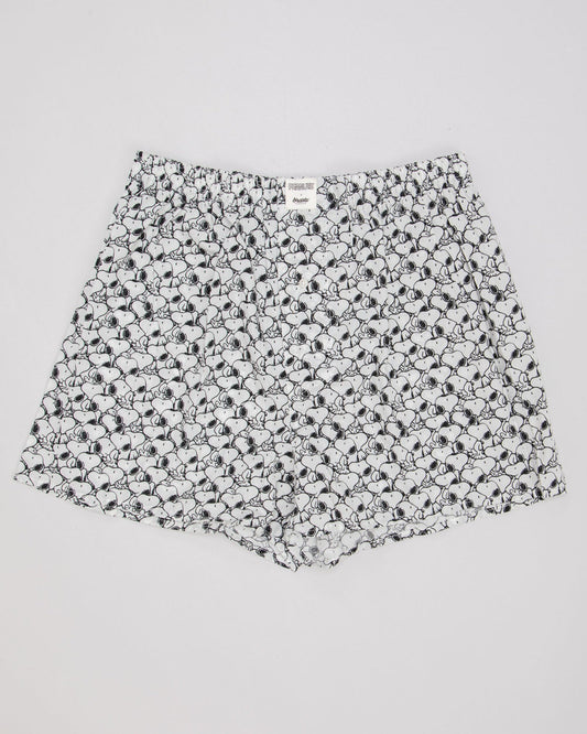 Caleçon à imprimés en coton bio | blanc "peanuts b&w cotton boxers ecru"