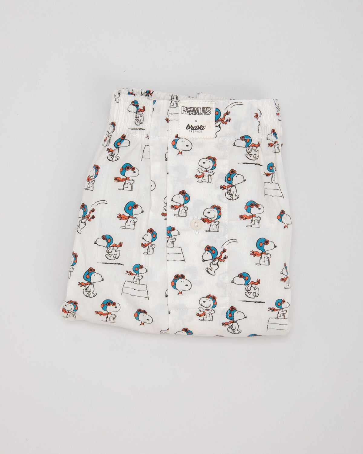 Caleçon à imprimés en coton bio | blanc "peanuts flying ace cotton boxers ecru"