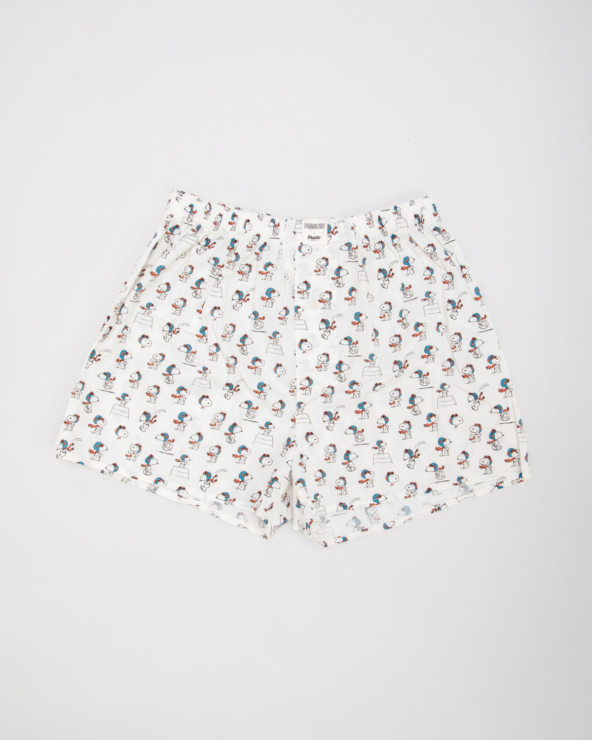 Caleçon à imprimés en coton bio | blanc "peanuts flying ace cotton boxers ecru"