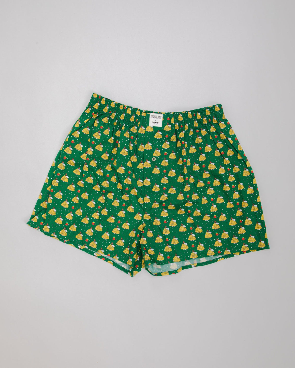 caleçon en coton bio | vert "peanuts snow cotton boxers green"
