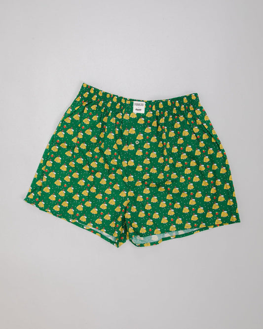caleçon en coton bio | vert "peanuts snow cotton boxers green"