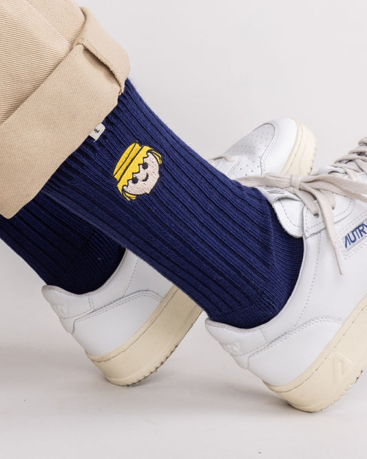 Chaussettes en coton biologique | "playmobil ribbed sock navy