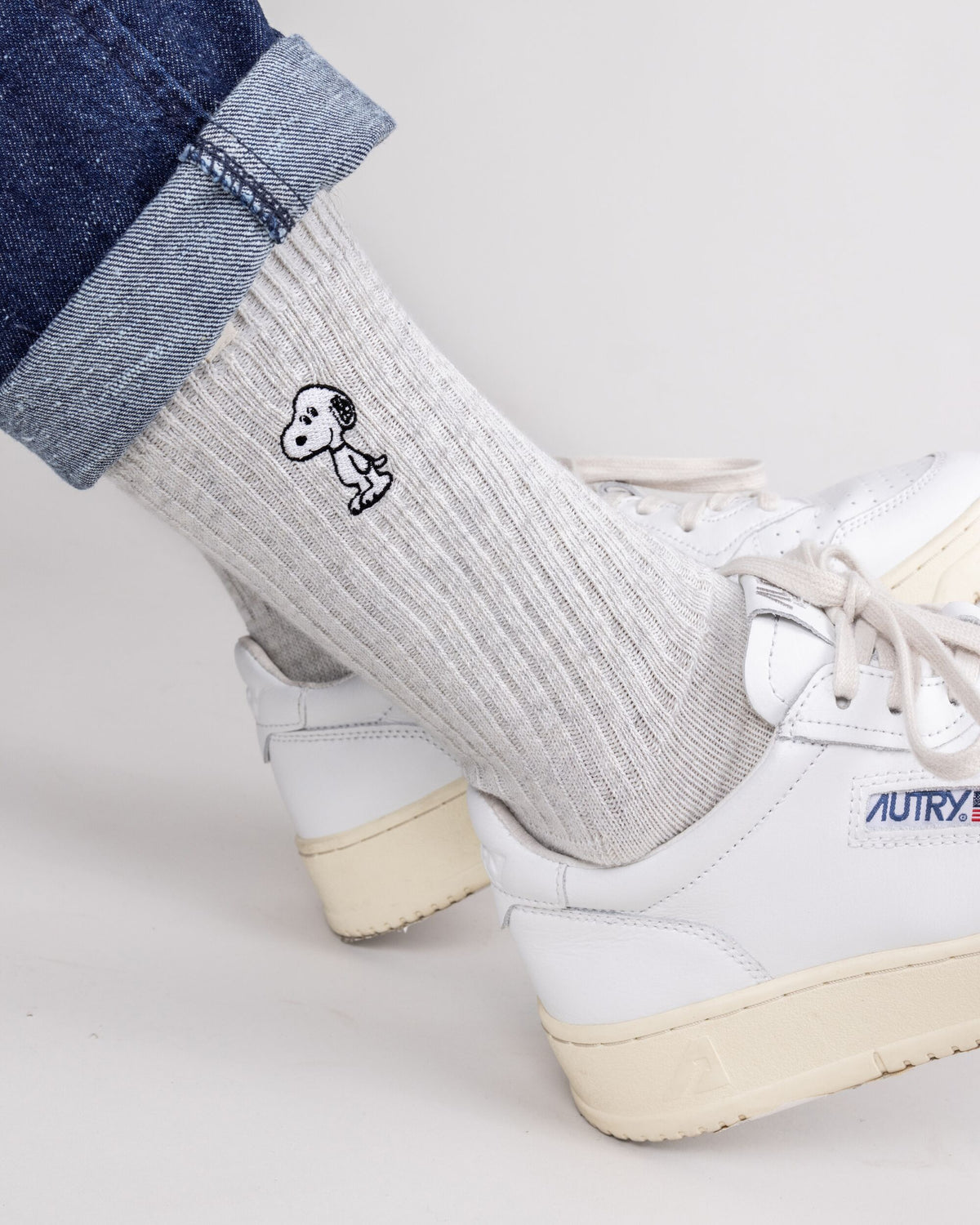 Chaussettes en coton biologique | gris "peanuts snoopy cream""