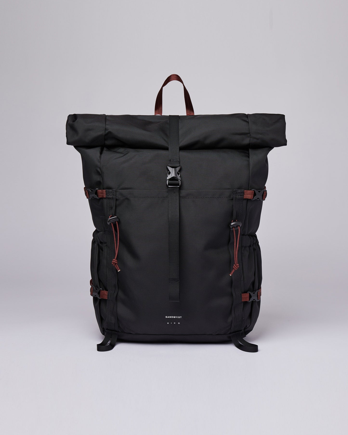 Sac à dos rolltop imperméable en matière recyclée | Noir "forest hike black"