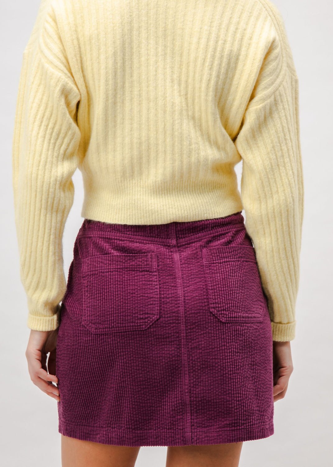 Jupe en coton biologique | violet "corduroy short skirt grape - grape"