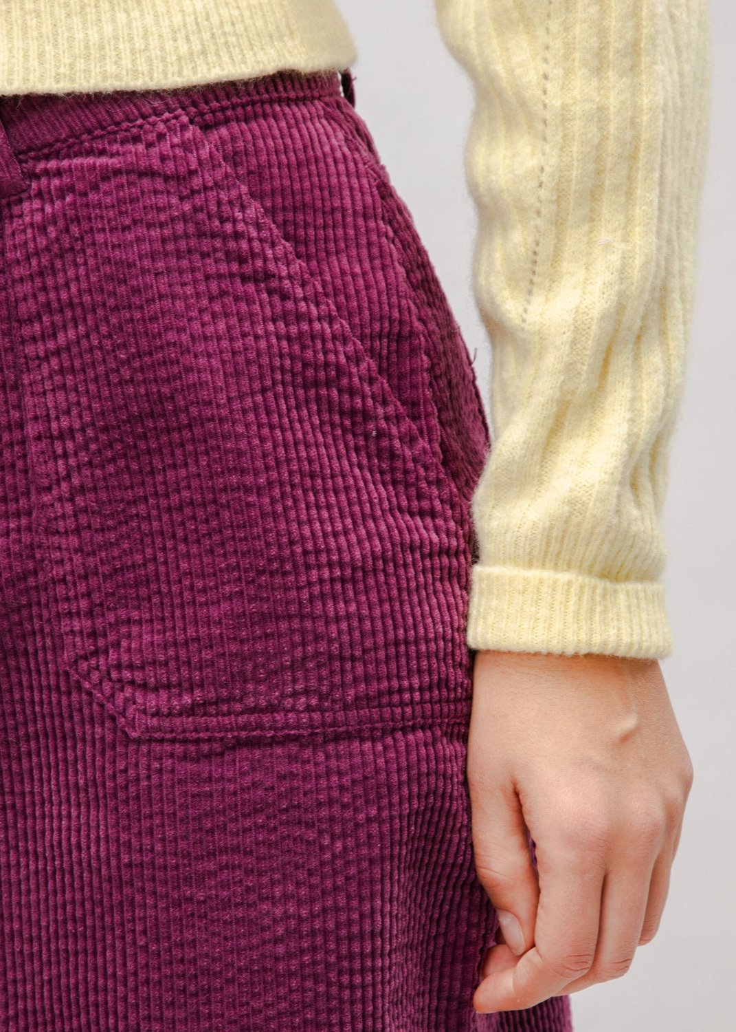 Jupe en coton biologique | violet "corduroy short skirt grape - grape"