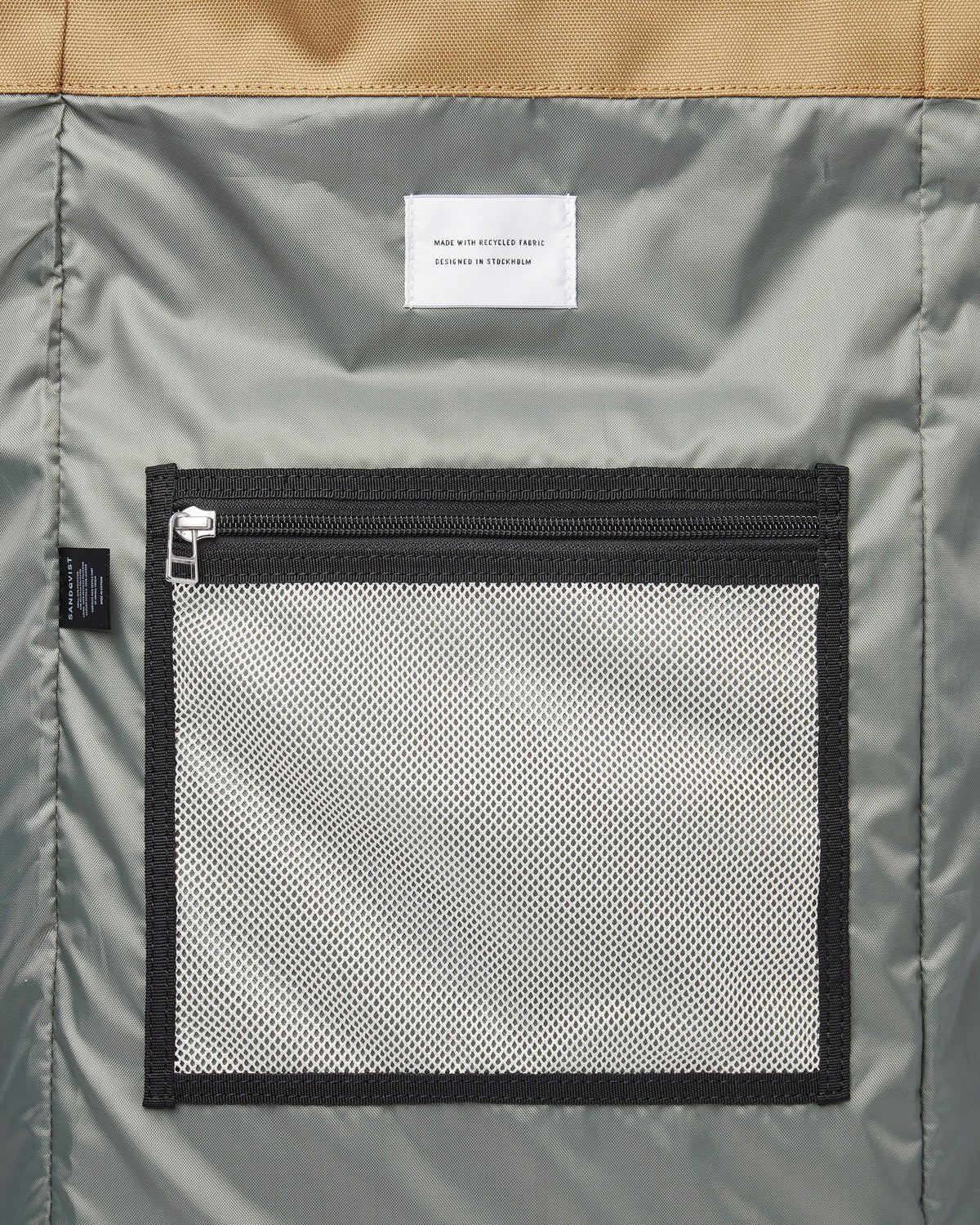 Sac à dos rolltop en matière recyclée | Marron "bernt multi bronze/black with natural leather"