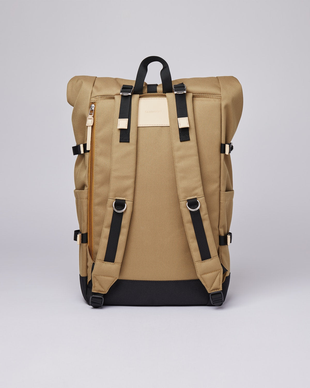 Sac à dos rolltop en matière recyclée | Marron "bernt multi bronze/black with natural leather"