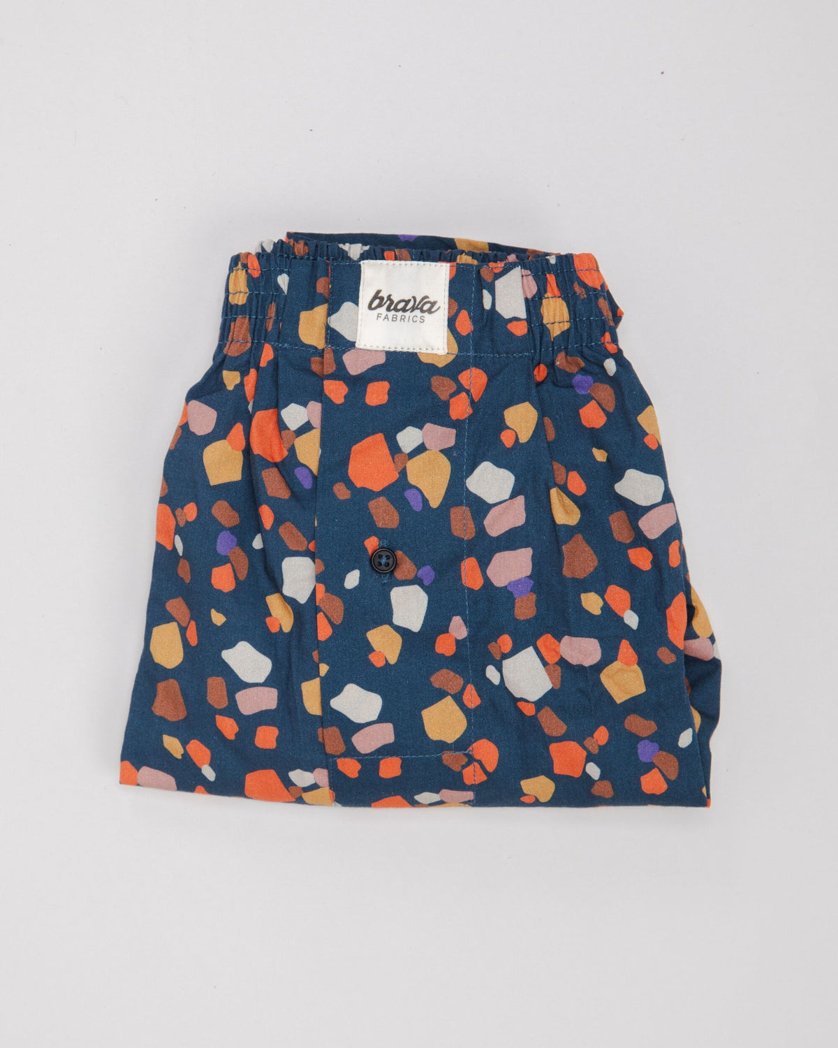 Caleçon à imprimés en coton bio | marine "geo cotton boxers navy"