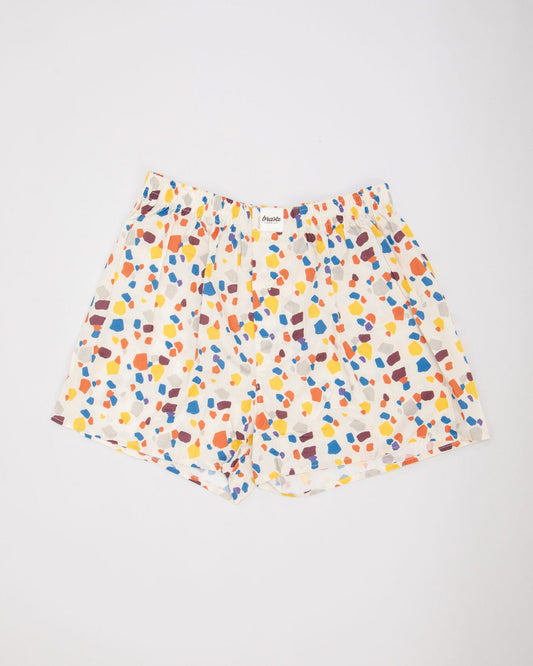 caleçon en coton bio | écru "geo cotton boxers ecru"