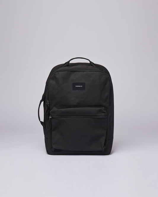 Sac à dos en coton bio et matière recyclée | noir "august black"
