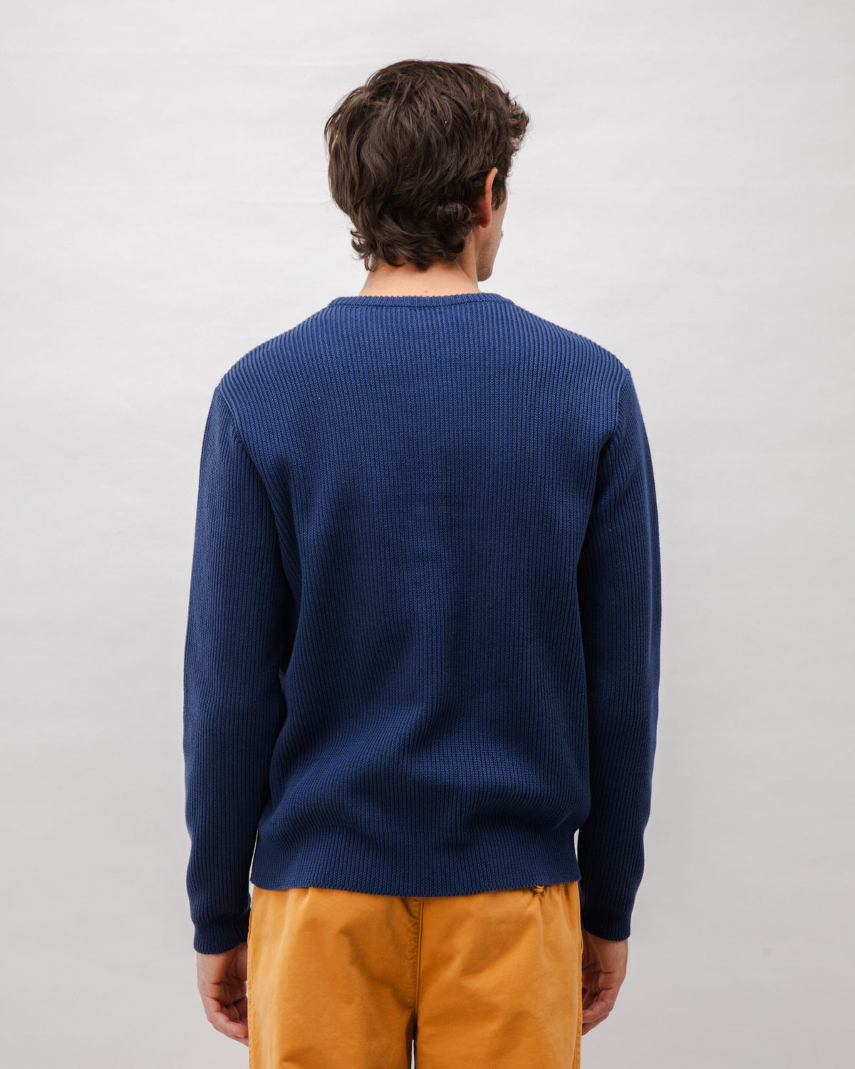 Pull en coton bio | marine "structured cotton sweater navy"