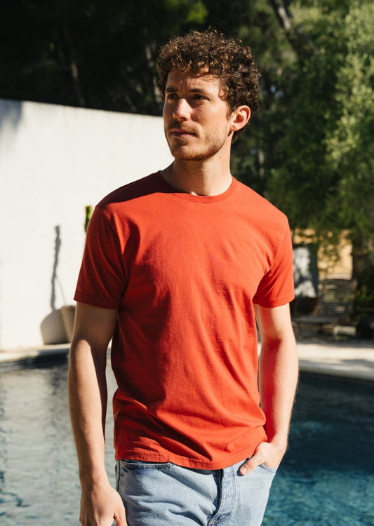 T-shirt manches courtes en coton bio | terracota "Dark Amber"