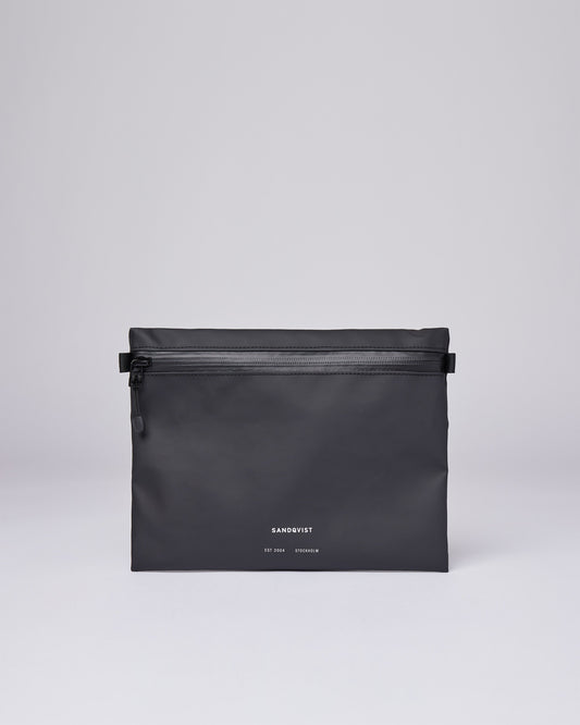 Grande pochette en recyclé | Noir "sam black"